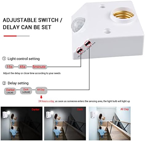 Miniatura 5 de Accesorios de iluminación 1 unid llevó la lámpara titular de la lámpara del sensor de movimiento infrarrojo PIR Control de sonido Base de la lámpara