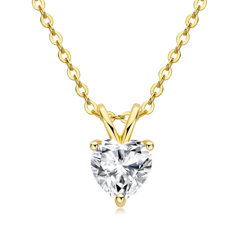 Bijoux de mariage pour femme : pendentif moissanite cœur 1ct