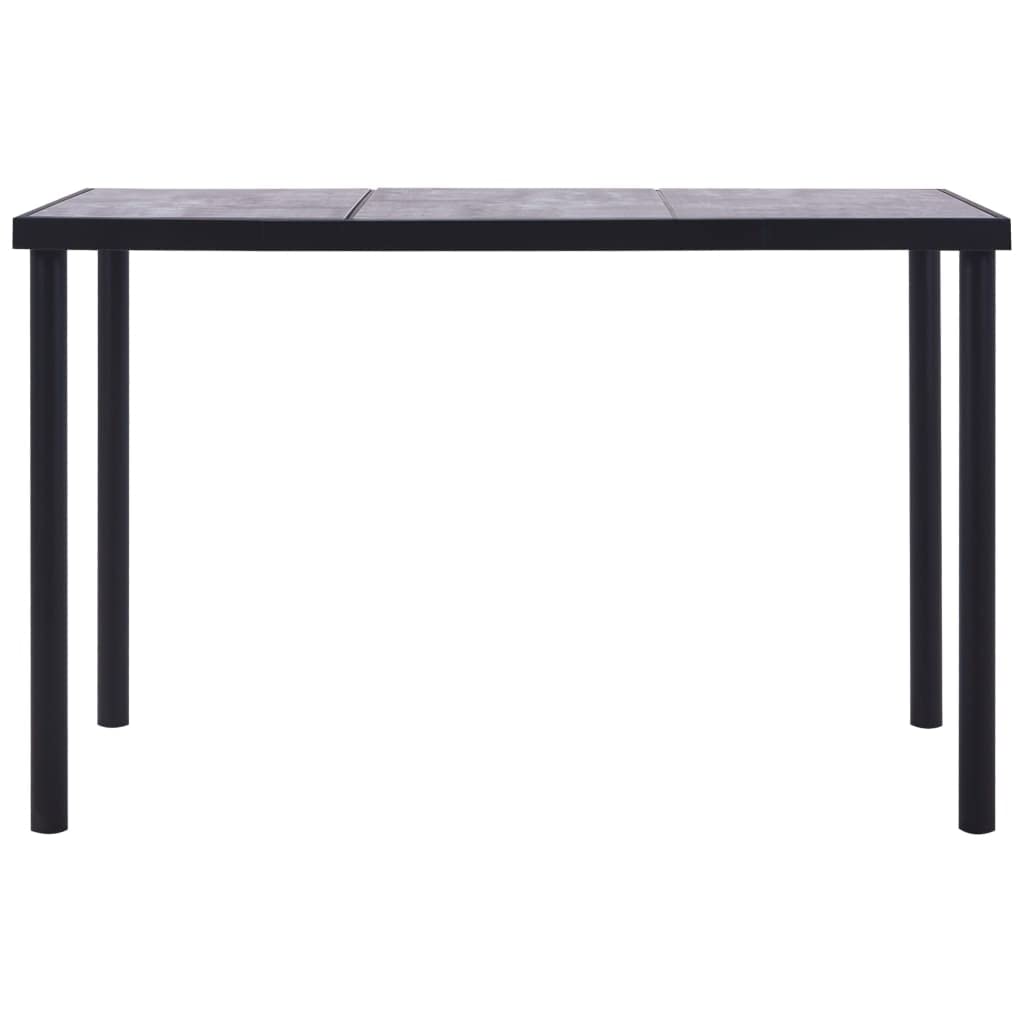 Table à manger noire en MDF et grain de bois avec cadre en métal stable 160 x 80 cm