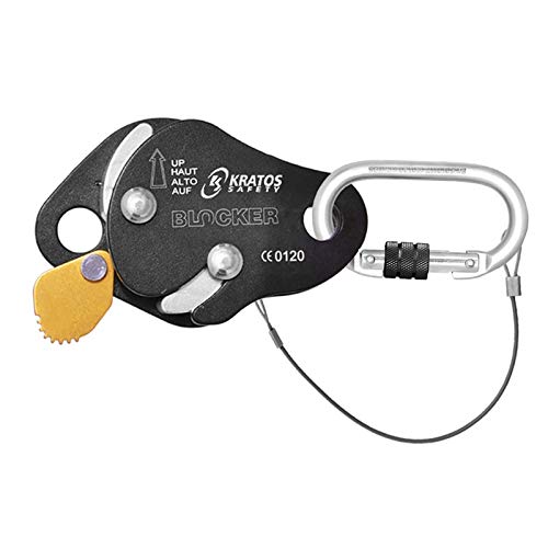 Anticaduta scorrevole BLOCKER compatto su corda intrecciata multiuso EN353-2:2002 max200kg EN12841:2006 KRATOS SAFETY