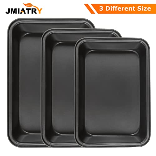 JMIATRY 4 Pcs Non Stick Oven Baking Tray, Rectangle Heavy Duty Carbon Steel Oven Tray, PFOA Free Roasting Tin Pans for Baking Food, Black - Image 5