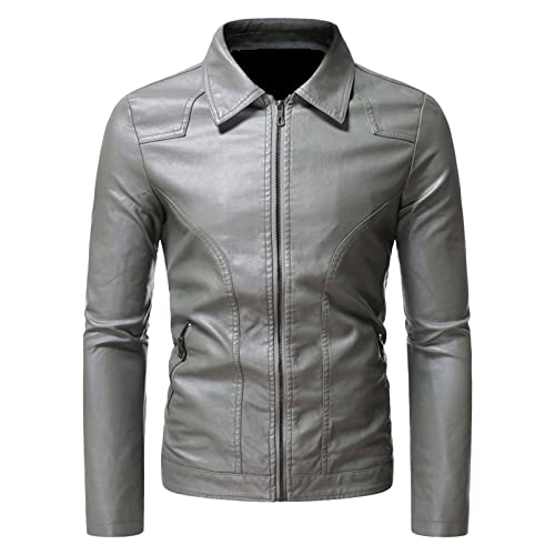 Blouson Moto Business Homme pour l'Hiver Veste Décontractée à Revers