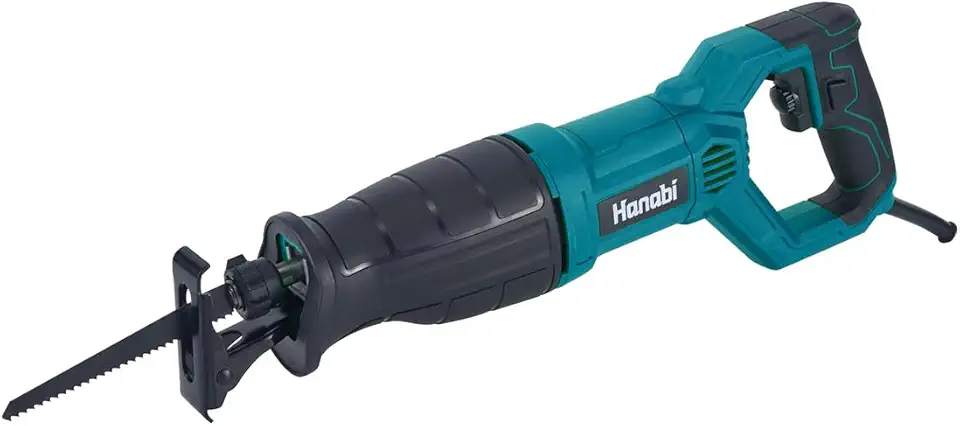 Hanabi Serra Sabre a Bateria 21V 4.0Ah Serra Sabre Portátil Eletrica Profissional com 2 Baterias 3000 RPM 26mm com Controle de Velocidade, Corta Madeira, Metal, Osso e Lata, Curso 20mm