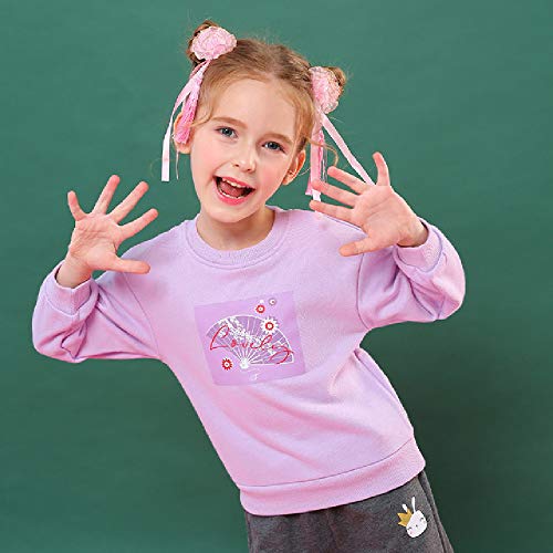 Quenny Autumn New Children's Clothing,Chinese Style Folding Fan Printed Girls' Sweater.2