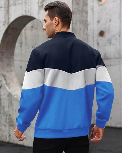 Image of HYPESTFIT Mens Lightweight Jacket Casual Bomber Jacket Color Block Varsity Coat