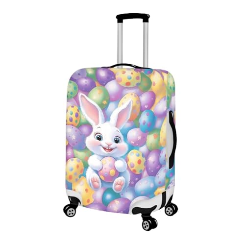 Image of Mumeson Rabbit Easter Egg Travel Luggage Cover for Women Fits 18-32 Inch Luggage Suitcase Protector Luggage Protective Stain Resistant Baggage Gear Covers Dust Cover (L)