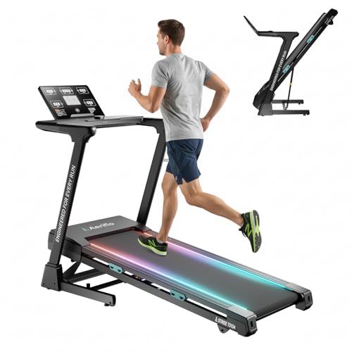 Image of Treadmill for Home with 20% Auto Incline, 20 inch Extra Wide Running Belt, 12.4 MPH High Speed Folding Treadmill, Kinomap App & Wireless Charging, 3.5HP Power Running Machine