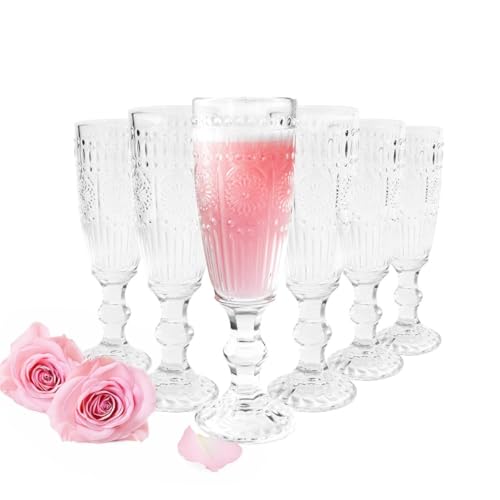 Sendez 6 Sektgläser 160ml auf Fuß Sonne Sektkelche Champagner Prosecco...