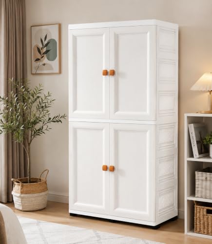 Image of LERIMO Plastic Wardrobe for Clothes | Portable Foldable Wardrobe Almirah for Bedroom | Kids & Baby Clothes Storage Cupboard | Collapsible Plastic Storage Cabinet | Almirah for Kids Clothes