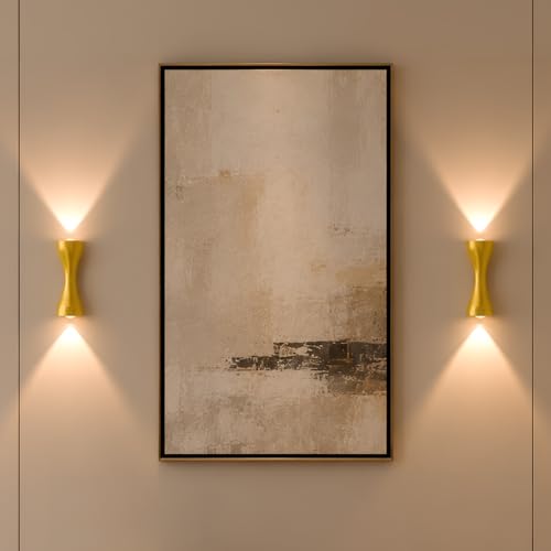 Image of Murphy Golden Axis 6W LED Up Down Wall Light | Warm White | Premium Gold Finish | Aluminium Body | Decorative Indoor Wall Lamp | 2 Year Warranty | Pack of 2
