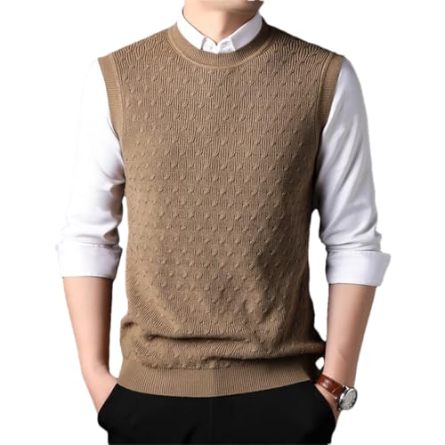 Men's O-Neck Sleeveless Pullover Sweater Vest Basic Knitted Craft Tank Tops
