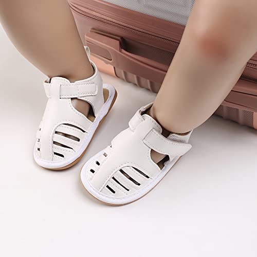Infant Baby Girls Sandals Solid PU Leather Soft Anti-Slip Rubber Sole Toddler Breathable First Walkers Crib Shoes3