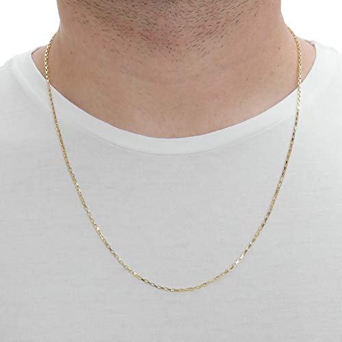 Colar Masculino Cartier Tijolinho 1mm Fino 60cm Banhado À Ouro 18k