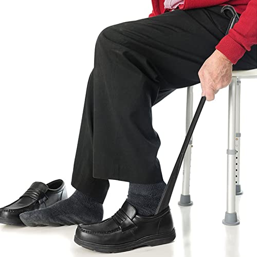 TSHAOUN Kledingstok met schoenlepel met sokkenverwijderingsgereedschap hulpmiddelen voor gehandicapten, schoenlepel lang handvat, verstelbare verlengde verbandhulpmiddelen voor sokken, schoenen, - Afbeelding 5