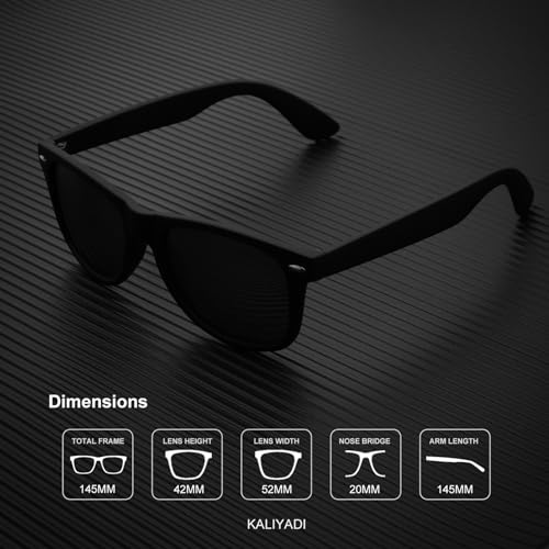 Image of KALIYADI Polarized Sunglasses for Men and Women Matte Finish Sun glasses Color Mirror Lens UV Blocking (3 Pack)