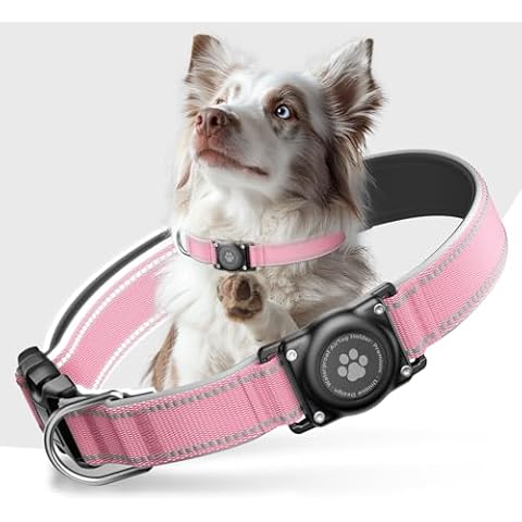 JIARUI Waterproof AirTag Dog Collar for Large Dogs Cover