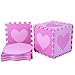 Tamiplay Foam Play Mat for Kids, 25pcs Square Interlocking Puzzle Floor Mat, Baby Toddler Playmat with Fence - Pink Heart