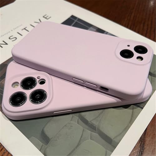 Coque iPhone 13 Pro solide silicone souple pare-chocs violet lavande protection appareil photo