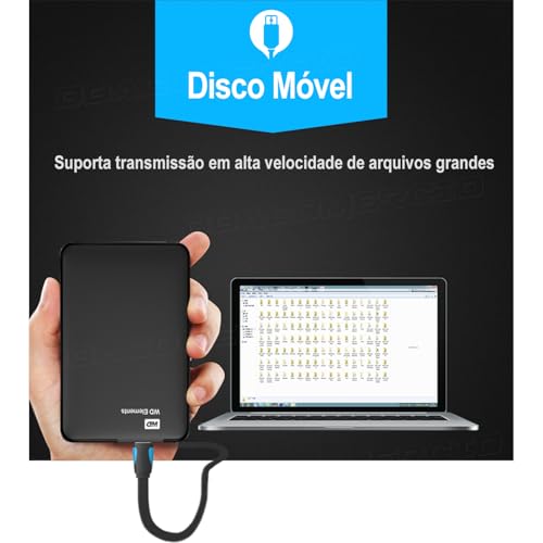 Cabo Para Hd Externo Usb-A 3.0 Para Micro USB B 3.0 5gbps (UM) 1 Metro Para Disco Rígido,HD, SSD, TA