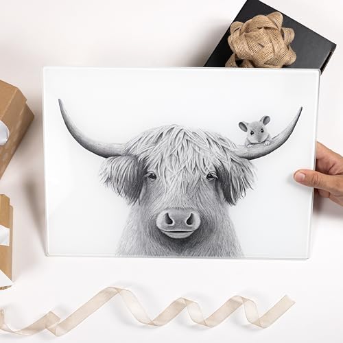 Pavilion-Gift-Company-Highland-Cow-1375-x-975-Glass-Cutting-Board-Highland-Cow-Cattle-Farmhouse-Farm-Animal-Kitchen-Decor Pavilion Gift Company Highland Cow 1375 x 975 Glass Cutting Board Highland Cow Cattle Farmhouse Farm Animal Kitchen Decor