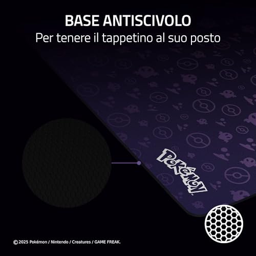Gigantus V2 XXL Pokémon Gengar - Tappetino morbido per mouse da gioco per velocità e controllo - Superficie micro-tessuta testurizzata - Schiuma di gomma spessa - 940 x 410 x 3 mm | Gengar - Mousepad - Immagine 3