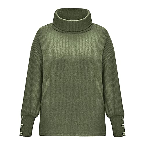 Women's Turtleneck Long Sleeve Sweaters Fall Winter Slouchy Loose Knitted Pullover Tops 2025 Trendy Outfits3