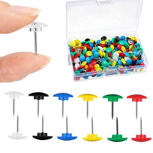 Hitecera 100 Pieces Push Pins Colorful Gear Thumb Tacks Steel Point Standard Plastic Heads Pins Marking Pins For Cork Bulletin Board, Home, School, Maps, Office Supplies #TOP7