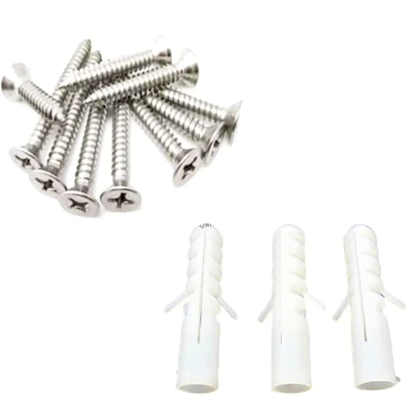 ZUBSHA Steel Screw Star Type (1.25 inch 8 mm) and Nylon Wall Rawl Plugs/Gitti (1.5 inch 38mm) (Screw 100 pcs +Wall Plug 100 pcs)-image-25