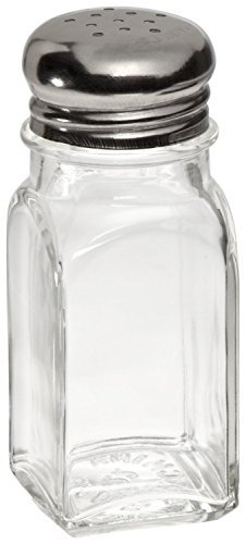 AdcraftMSQ-2 Square Mushroom Glass Salt and Pepper Shaker, 2 oz. Capacity, 4-Inch Height (Case of 12)