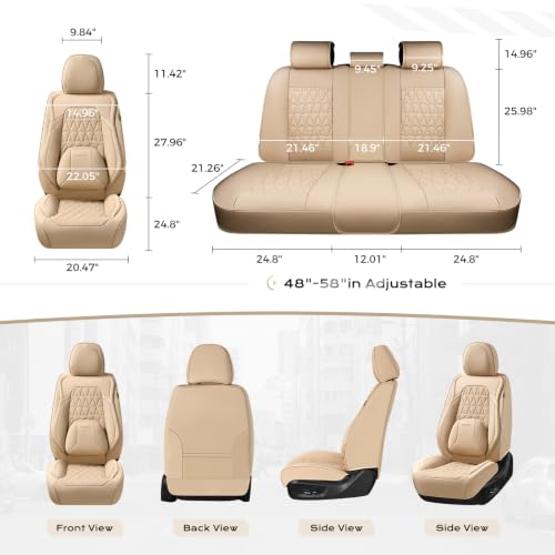 Image of Coverado Seat Covers, Car Front Seat Covers with Backrest, Nappa Leather Car Seat Protectors,Waterproof &Breathable,Anti-Slip Automotive Seat Cushion, Universal Fit for Most Vehicles