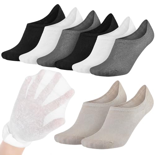 Funnysoft 8 Pairs Men Linen No Show Socks Linen Breathable Dress Thin Liner Socks Breathable Flax Ankle Sockings Moisture Wicking for Everyday Outfits Formal Wear Combinations