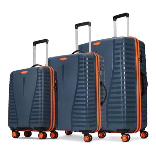 Image of Aristocrat Airpro-Max Set of 3 Cabin, Medium & Large Trolley Bags, Lightweight Polypropylene Case Luggage, 8 Wheels, Combination Lock, Travel-Friendly, 3-Yr International Warranty, Spanish Blue