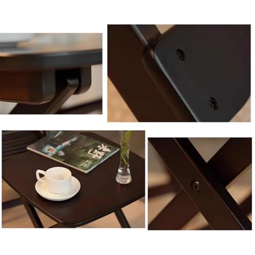 Table basse portable pliante en bambou de camping et balcon 48cm