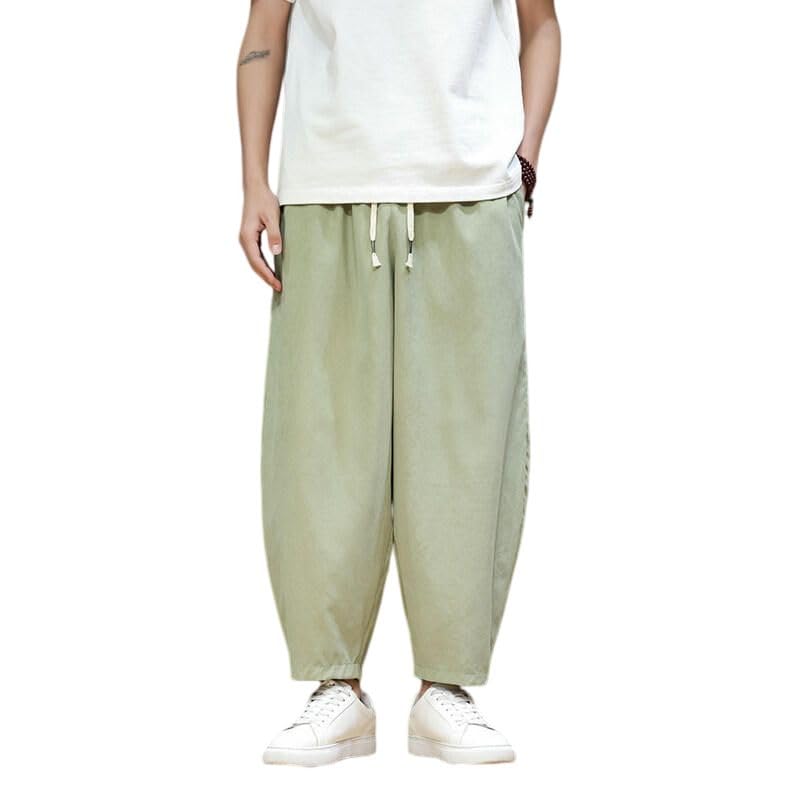Pantalon jogging homme ample style chinois cordon de serrage