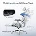 COLAMY Ergonomic Mesh Office Chair, High Back Desk Chair with Footrest, Adjustable Headrest and 3D Arms, Fixed Tilt Lock, Lumbar Support, Breathable Mesh Computer Chair for Home Office,Grey