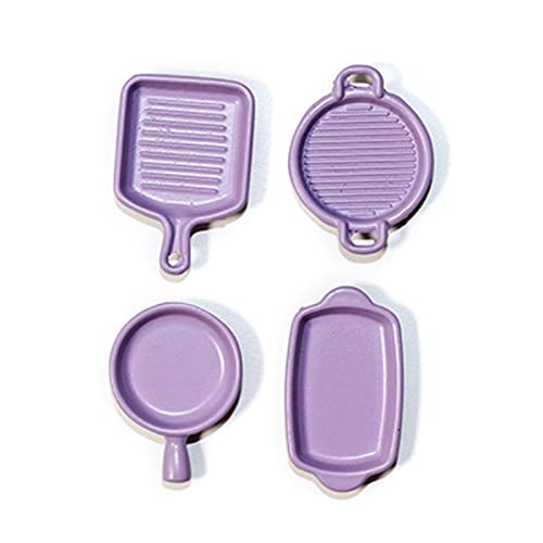 Mini plato realista para carne en miniatura, accesorios para casa de muñecas, utensilios de cocina, juego de 4 piezas modelo de escena en miniatura de casa de muñecas Cover