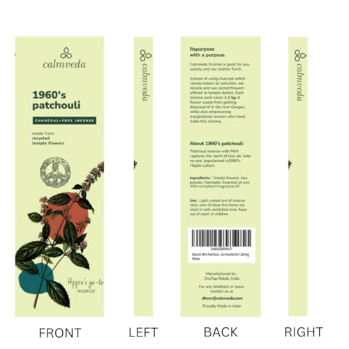 Calmveda PATCHOULI INCENSE Sticks Pack - (80 Sticks) Charcoal Free Incense thumb #6