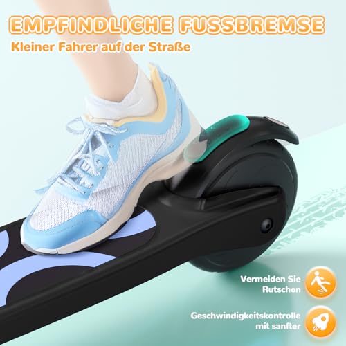 SISIGAD Patinete eléctrico para niños de 6 a 10 años con Luces LED Intermitentes y 3 Alturas Ajustables, Motor de 45 W máx. 10 km/h, Carga máxima de 70 kg - imagen 5