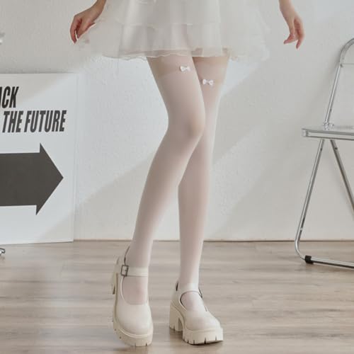 Image of Y2K Patterned Sheer Tights for Women Gothic Punk Thigh High Pantyhose Harajuku Lolita Bandage Fishnet Stockings