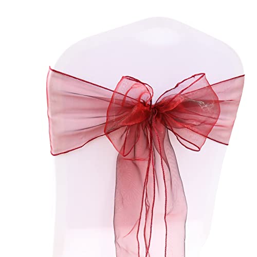 BIT.FLY 25 Pcs Organza Chair Sashes for Wedding Banquet Party