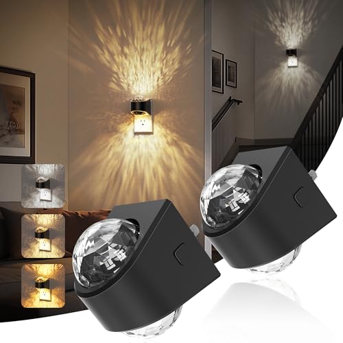 Image of JandCase Night Lights Plug into Wall, 2 Pack Star Projector Night Light, 3CCT Automatic Galaxy Nightlight Plug in with Light Sensor for Bathroom Hallway Room Decor