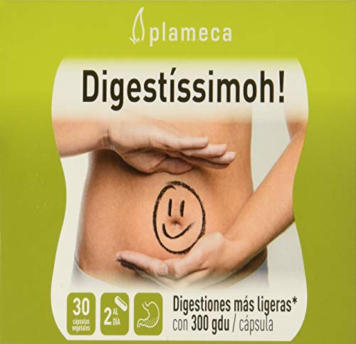 PLAMECA - Digestíssimoh!, para Salud Digestiva, Ayuda ante Digestiones Pesadas, Gases y Acidez, con Jengibre, para Conseguir una Buena Digestión, sin Gluten y sin Lactosa - 30 Cápsulas Vegetales