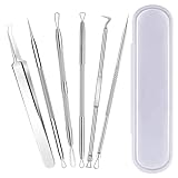 6 Pcs Blackhead Remover Tools,Blackhead Extractor,Pimple Popper Tool Kit for Blackhead, Whitehead, Acne, Zit, Comdone, Pores, Fat Granules, Blemishs on Nose, Face & Ear