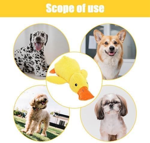 Sunshine smile 25 * 28cm Ente Hundespielzeug,Anti Stress Ente Hund,Quietschspielzeug Hund Kuscheltier,Interaktives Hundespielzeug Unzerstörbar,Dog Toys für Kleine, Mittlere Hunde