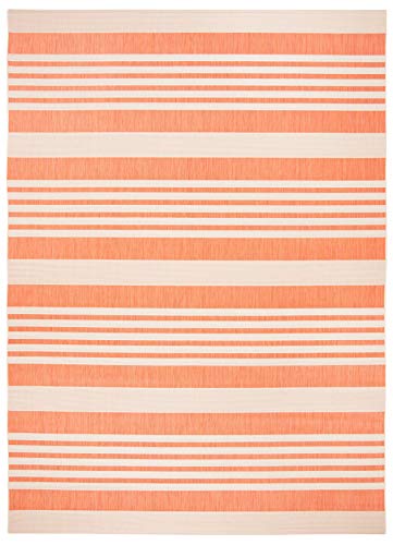 SAFAVIEH Courtyard Collection 8' x 10' Terracotta/Beige CY6062 Stripe Indoor/Outdoor Waterproof Easy Cleaning Patio Backyard Mudroom Area Rug - Image 3
