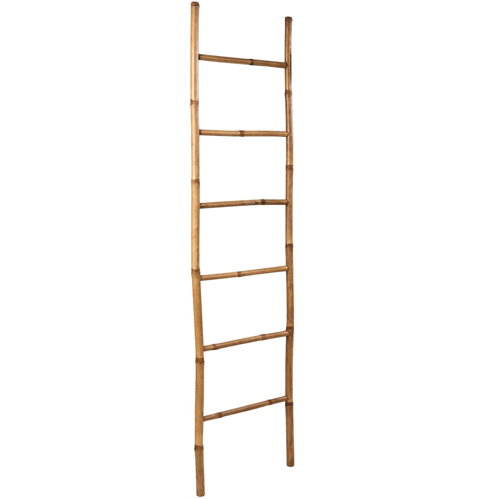 dasmöbelwerk Leiter-Regal Bambus 6 Sprossen Handtuchleiter Dekoleiter 190cm