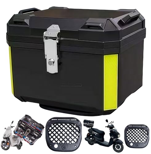 magihand バイク リアボックス 用 48L 大容量 トップケース ケース ボックス オートバイボックス モノキーケース アル 四角 取り付けベース付き 軽量 四角 耐衝撃 防犯対策 キーロック可能 取付ベース 簡単脱着 汎用 スーパーカブ/原付等