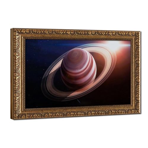Poster espace Saturne sur toile : l'élégance cosmique pour chambre
