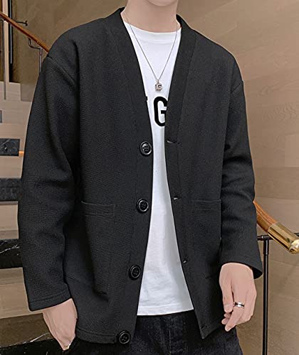 JHIJSC カーディガン メンズ 秋 ビジネス カジュアル 無地 アウター おしゃれ 大きいサイズ の商品画像 2