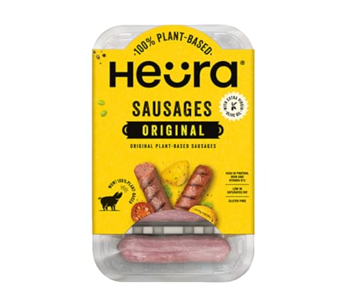 Heura Salchichas 216g | 100% Vegetales | Sin Gluten | Plant Based |Sin Soja | Vegano (Pack de 4)